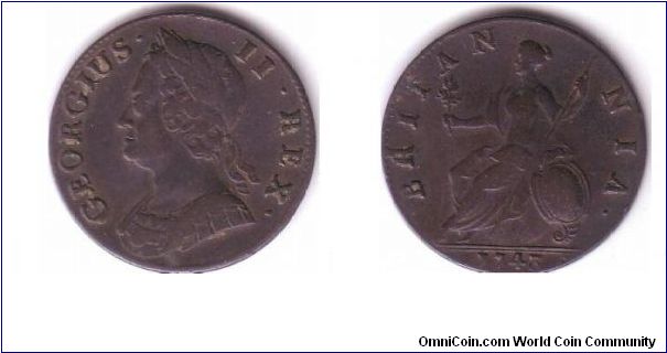 1746 George 11  1/2d 
VF