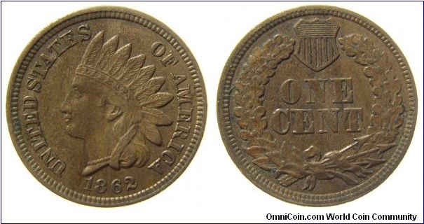 1862 Indian Head Cent