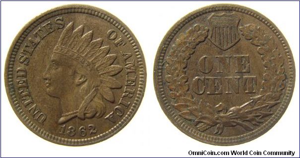 1862 Indian Head Cent