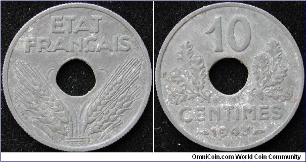 10 Centimes
Zinc
Vichy
21mm