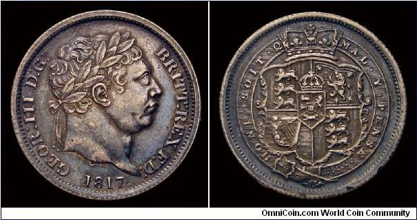 1817 George III Shilling. Toned. KM.666/Spink.3790.