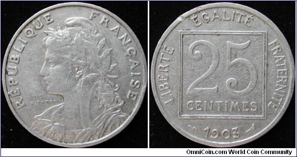 25 Centimes
Nickel