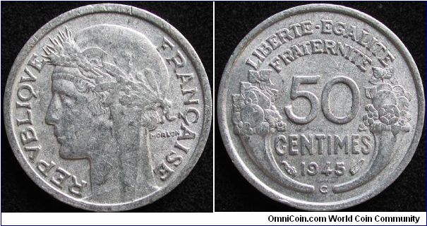 50 Centimes
Aluminium
Mintmark C