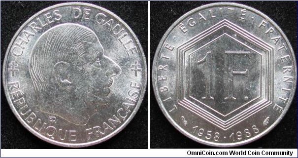 1 Franc
Nickel
De Gaule