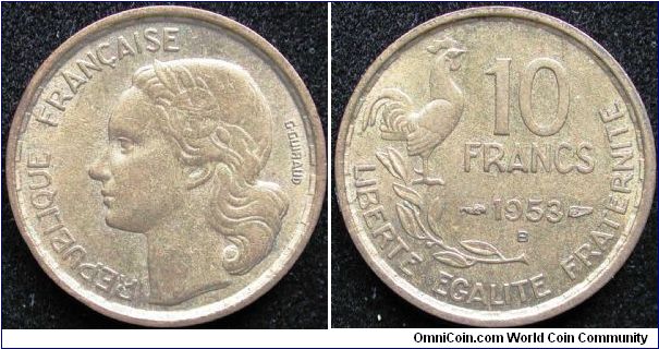 10 Francs
Aluminium bronze
Mintmark B