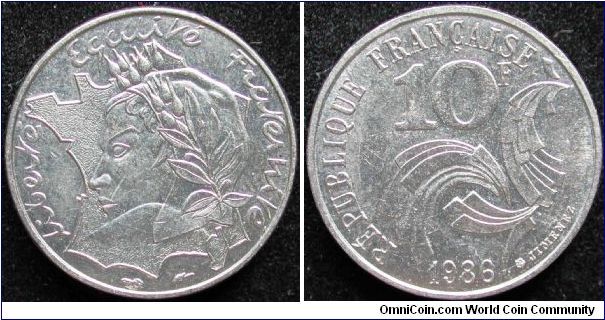 10 Francs
Nickel

Very short circulation time because it was too similar to half franc (Y 107)