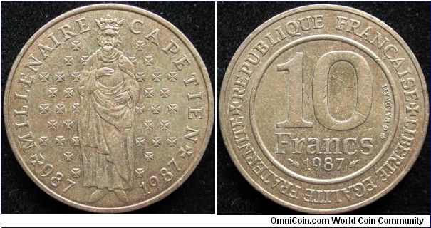 10 Francs
Nickel brass
1000 years of Capetian dinasty