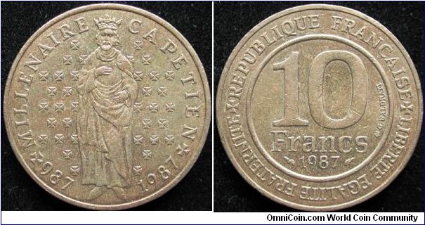 10 Francs
Nickel brass
1000 years of Capetian dinasty