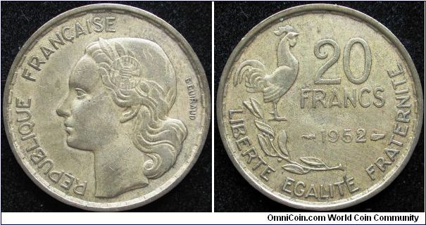 20 Francs
Aluminium bronze
G. Guiraud
4 feathers