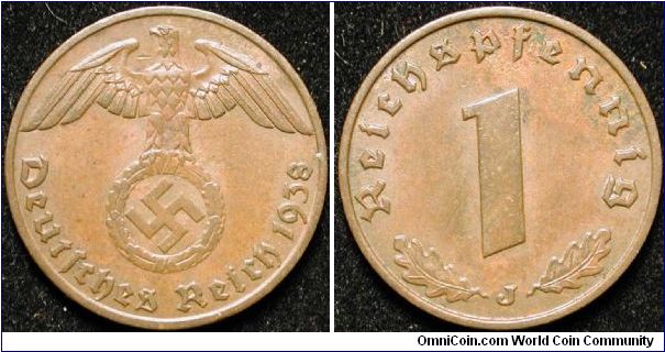 1 Reichspfennig
Bronze
J