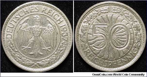 50 Reichspfennig
Nickel
A