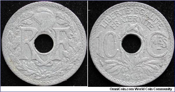 10 Centimes
Zinc
Dash under MES