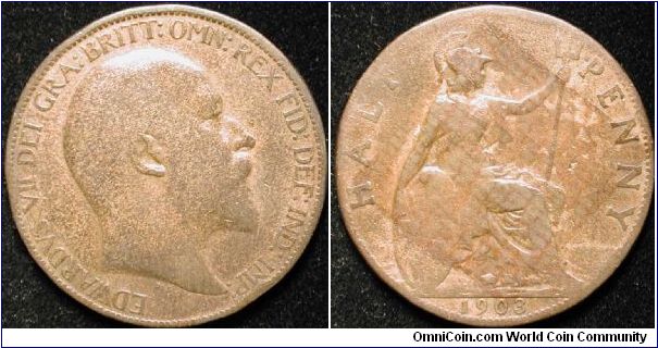 1/2 Penny
Bronze