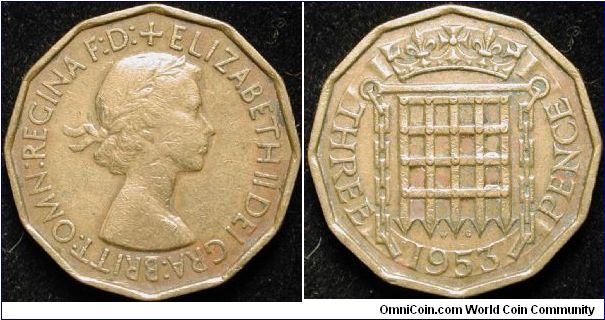 3 Pence
Nickel brass