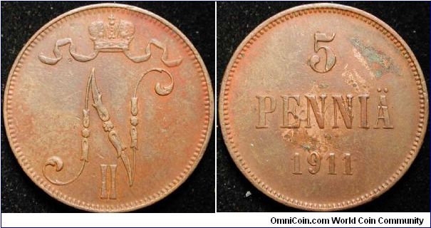 5 Pennia
Copper