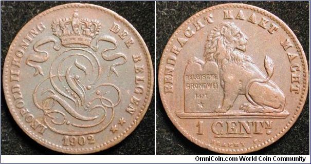 1 Centiem
Copper
Leopold II
Flemish