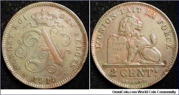 2 Centimes
Copper
Albert I
French