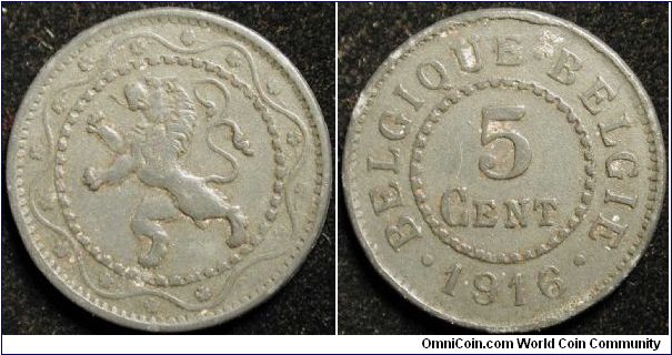 5 Centimes
Zinc
Occupation WW I