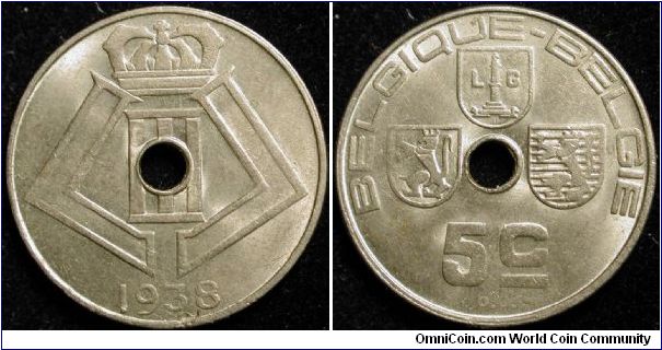 5 Centimes
Nickel brass
Leopold III
French-Flemish