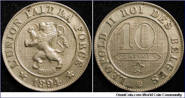 10 Centimes
Cu-Ni
Leopold II
French