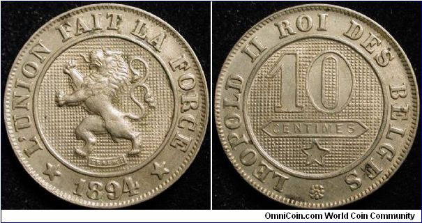 10 Centimes
Cu-Ni
Leopold II
French