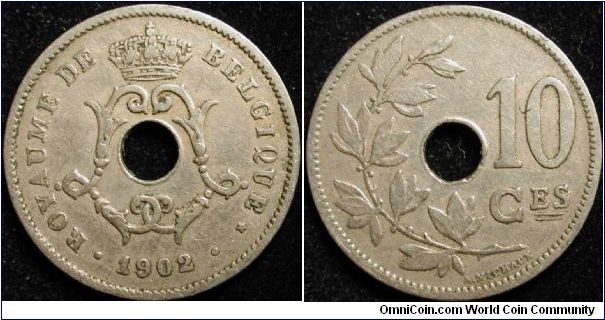 10 Centimes
Cu-Ni
Leopld II
French
Small date