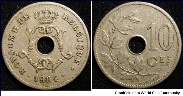 10 Centimes
Cu-Ni
Leopld II
French
Large date
