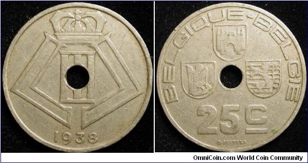 25 Centimes
Nickel brass
Leopold III
French-Flemish