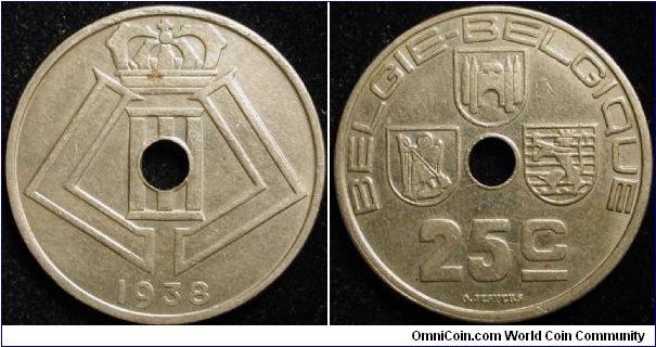 25 Centimes
Nickel brass
Leopold III
Flemish-French