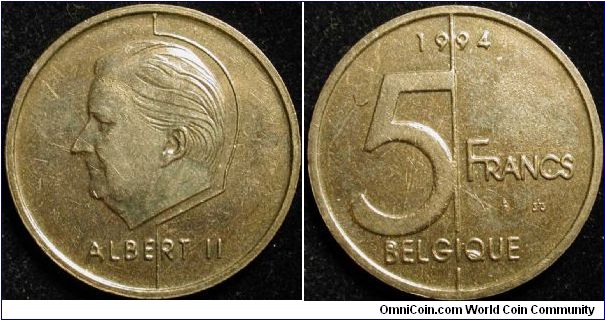 5 Francs
Albert II
French