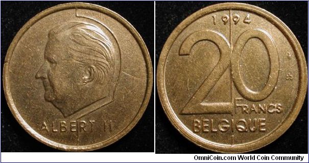 20 Francs
Bronze
Albert II
French