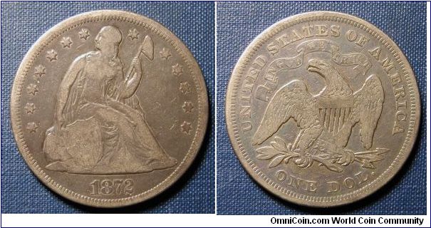 1872 Seated Liberty Dollar