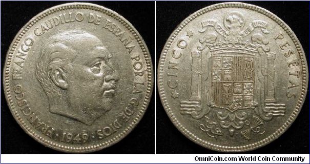 5 Pesetas
Nickel
In fact 1950