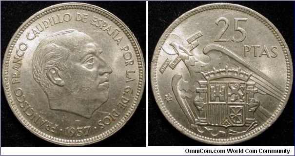 25 Pesetas
Cu-Ni
In fact 1970