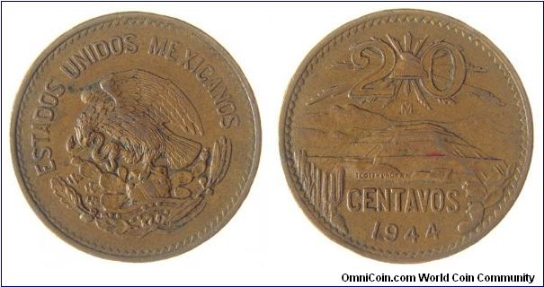1944 20 Centavos