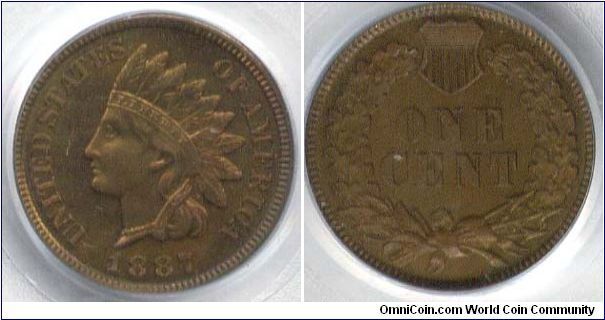 1887 Indian Head Cent PCGS PR66RB Mintage: 2,960