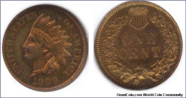 1909 Indian Head Cent NGC PF 66 RB
Mintage: 2,175