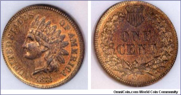 1873 Indian Head Cent NGC PF 66 RB Mintage: 1,100