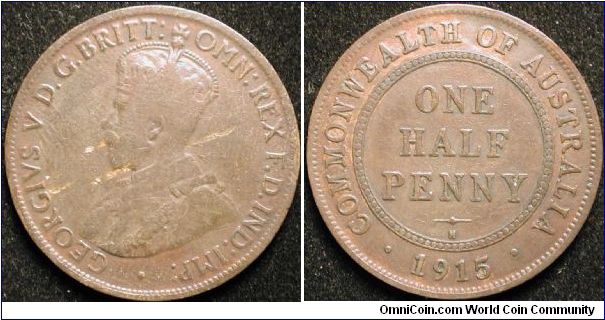 1/2 Penny
Bronze