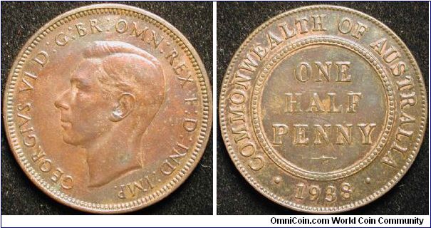 1/2 Penny
Bronze