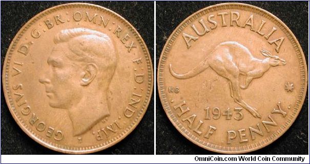 1/2 Penny
Bronze