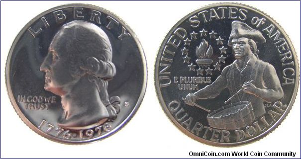1976 Bicentennial quarter dollar