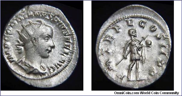 Gordian 111 Antoninianus 238-244.
Rome mint.
RIC 93
RSC 266