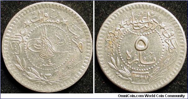 5 Para
Nickel
Muhammad V
AH 1327 (+4)