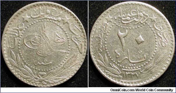 20 Para
Nickel
Muhammad V
AH 1327 (+5)