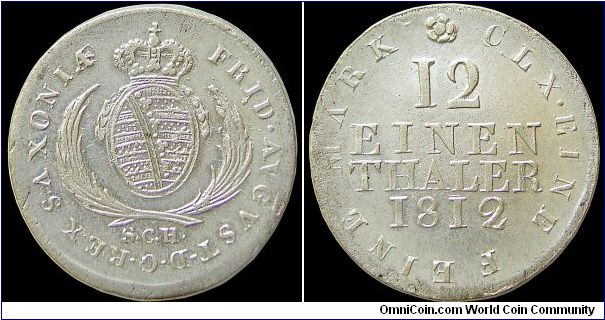 1/12 Thaler, Saxony.                                                                                                                                                                                                                                                                                                                                                                                                                                                                                                