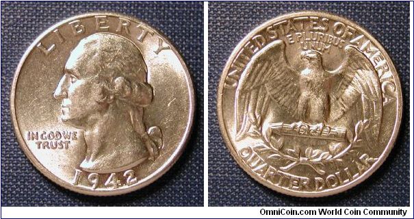 1942 Washington Quarter