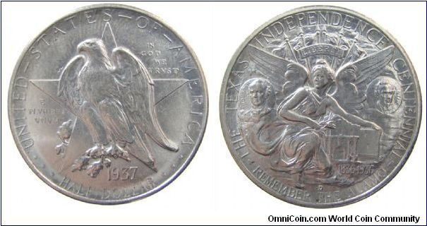 1937-d Texas commemorative half dollar