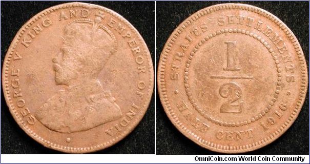 1/2 Cent
Copper
Straits Settlements