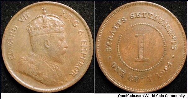 1 Cent 
Copper
Straits Settlements